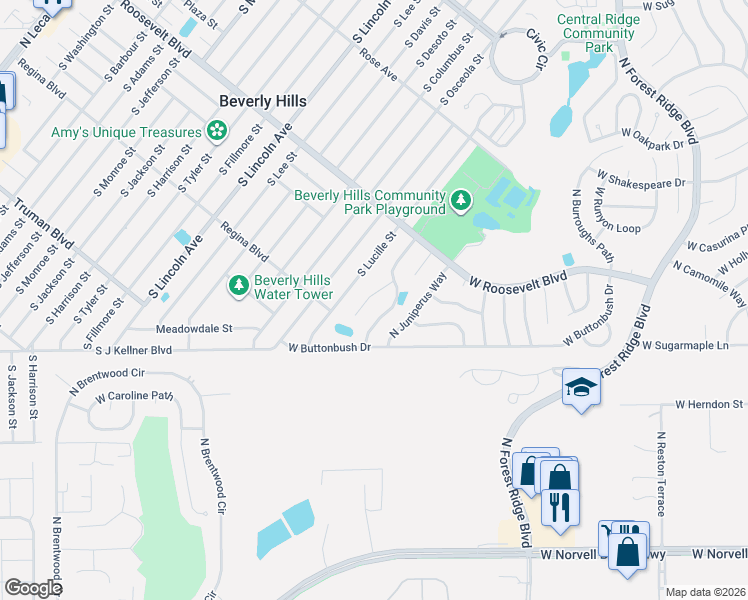 map of restaurants, bars, coffee shops, grocery stores, and more near 3171 North Brackenfern Point in Beverly Hills