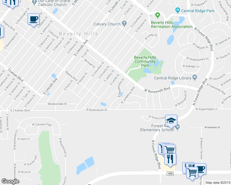 map of restaurants, bars, coffee shops, grocery stores, and more near 3189 North Brackenfern Point in Beverly Hills