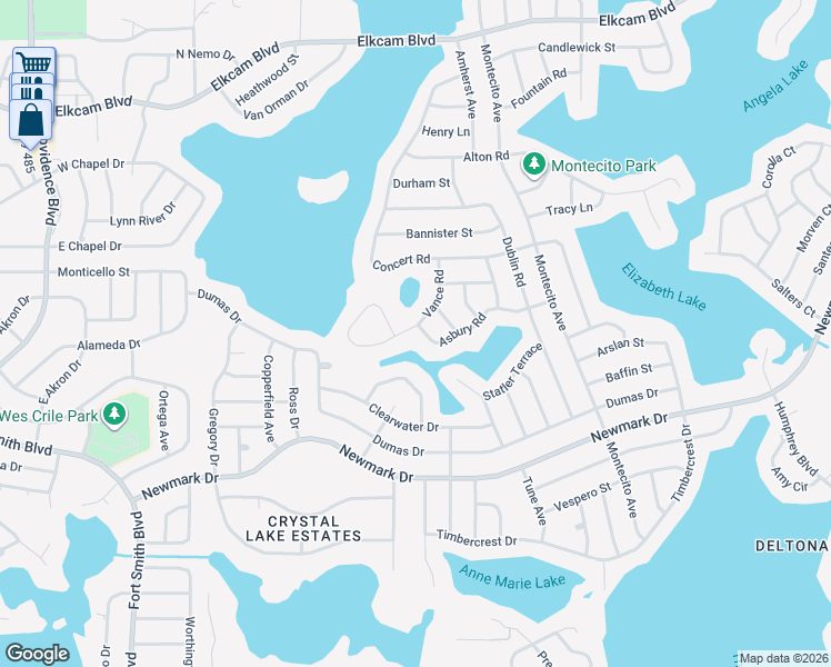 map of restaurants, bars, coffee shops, grocery stores, and more near 2233 Vance Road in Deltona