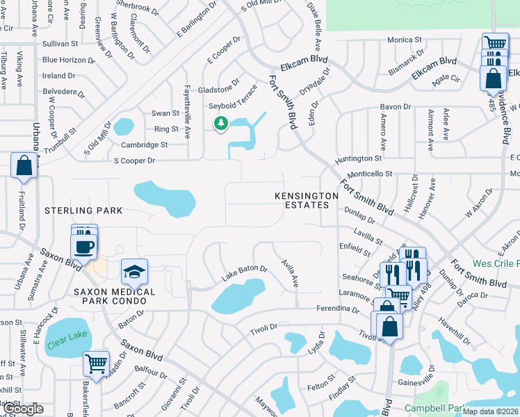 map of restaurants, bars, coffee shops, grocery stores, and more near Daystar Lane in Deltona