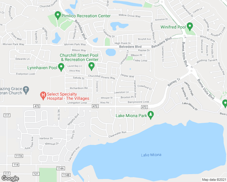 map of restaurants, bars, coffee shops, grocery stores, and more near 911 Terrebonne Terrace in The Villages