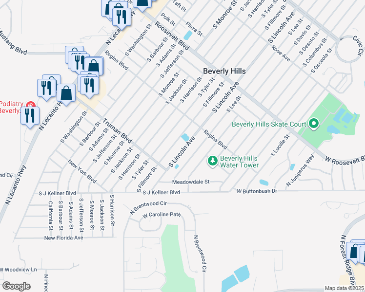map of restaurants, bars, coffee shops, grocery stores, and more near 216 South Lincoln Avenue in Beverly Hills