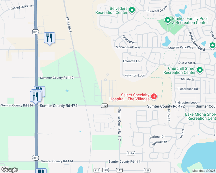 map of restaurants, bars, coffee shops, grocery stores, and more near 10588 Myrtle Oak Way in Oxford