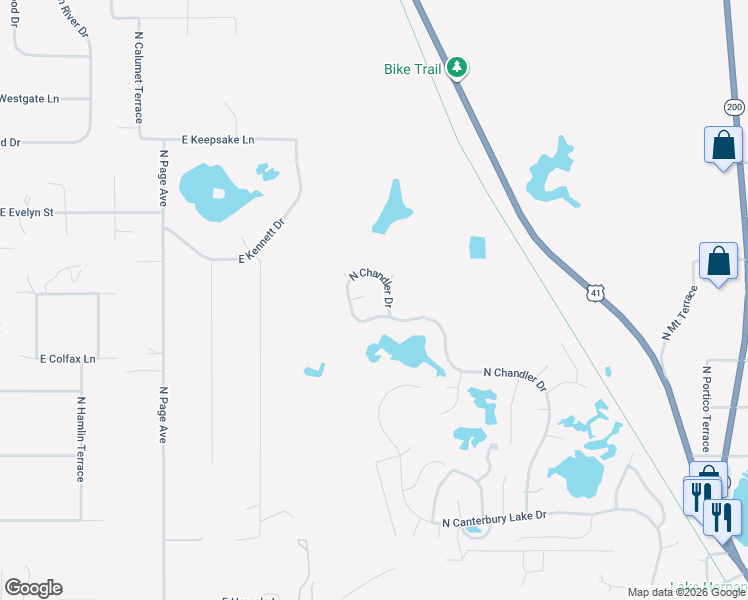 map of restaurants, bars, coffee shops, grocery stores, and more near 3621 North Chandler Drive in Hernando