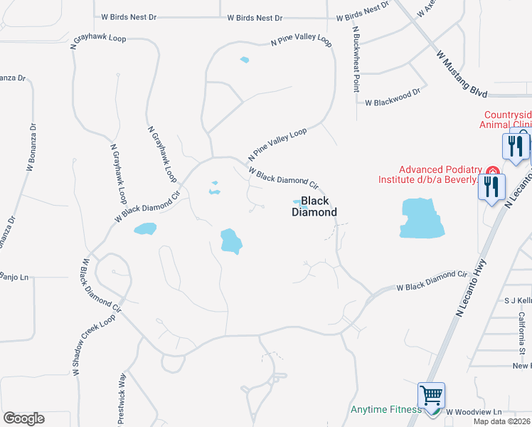 map of restaurants, bars, coffee shops, grocery stores, and more near 3365 North Hidden Valley Point in Lecanto