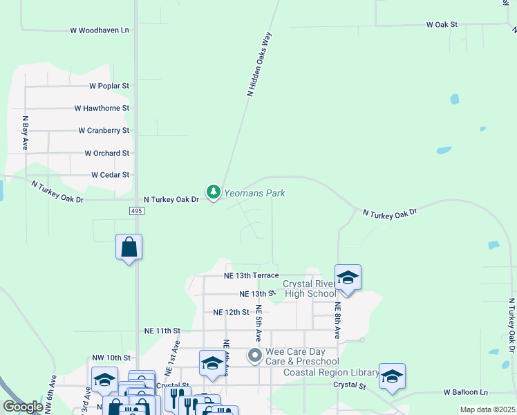map of restaurants, bars, coffee shops, grocery stores, and more near 517 Northeast 17th Court in Crystal River