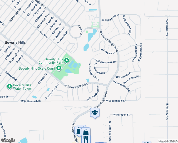 map of restaurants, bars, coffee shops, grocery stores, and more near 3333 North Burroughs Path in Beverly Hills