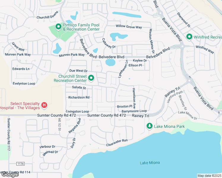 map of restaurants, bars, coffee shops, grocery stores, and more near 869 Terrebonne Terrace in The Villages