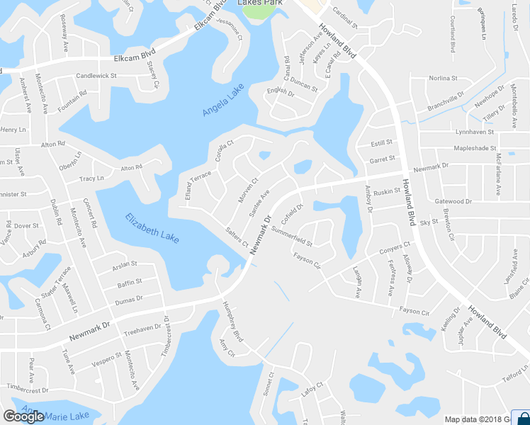 map of restaurants, bars, coffee shops, grocery stores, and more near 2750 Newmark Drive in Deltona