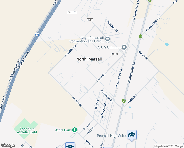 map of restaurants, bars, coffee shops, grocery stores, and more near Nolan Park in Pearsall