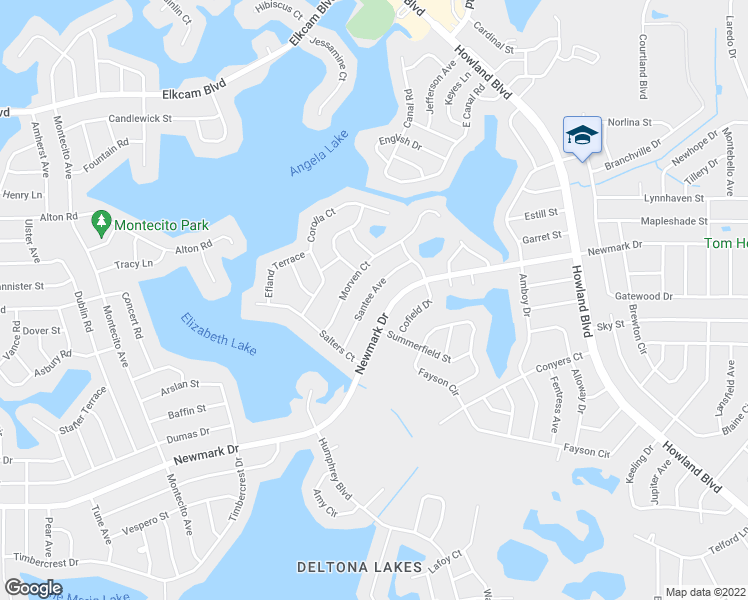 map of restaurants, bars, coffee shops, grocery stores, and more near 1744 Santee Avenue in Deltona