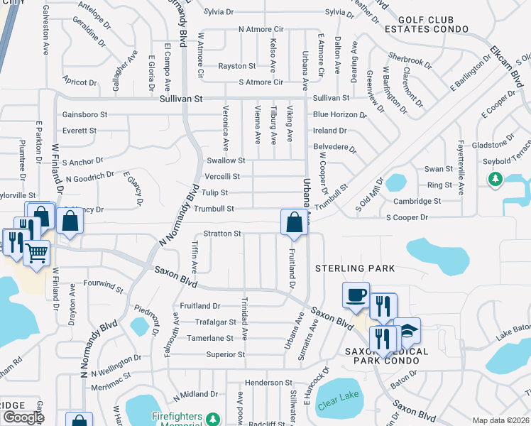 map of restaurants, bars, coffee shops, grocery stores, and more near 904 Stratton Street in Deltona