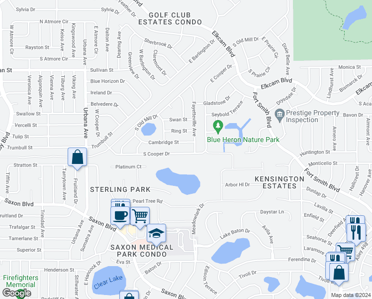 map of restaurants, bars, coffee shops, grocery stores, and more near 1166 South Cooper Drive in Deltona