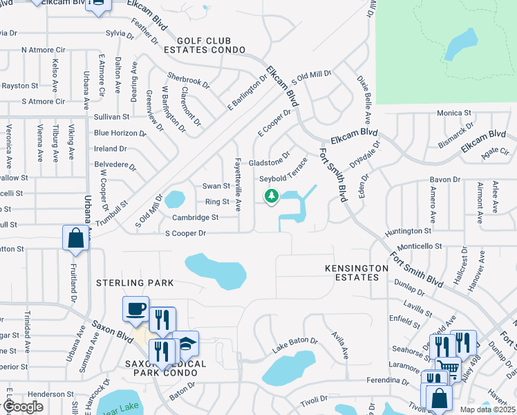 map of restaurants, bars, coffee shops, grocery stores, and more near 1811 Springwood Lane in Deltona