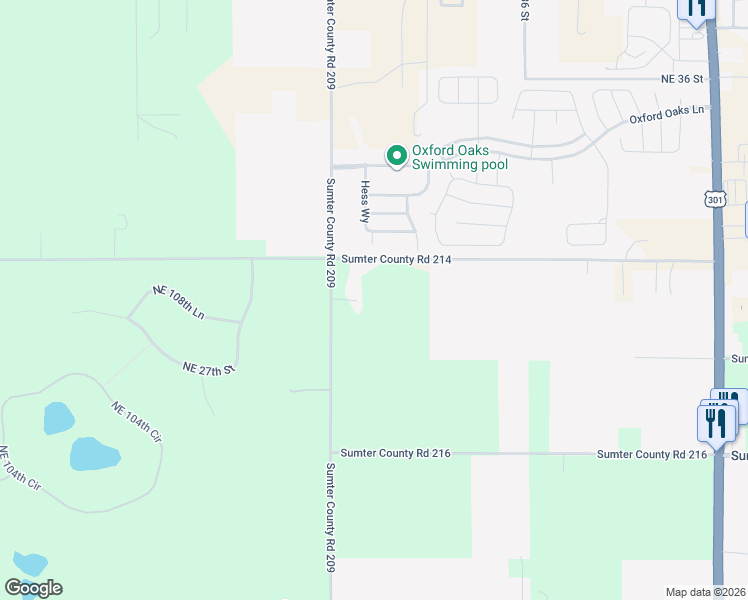 map of restaurants, bars, coffee shops, grocery stores, and more near 3083 County Road 214 in Oxford