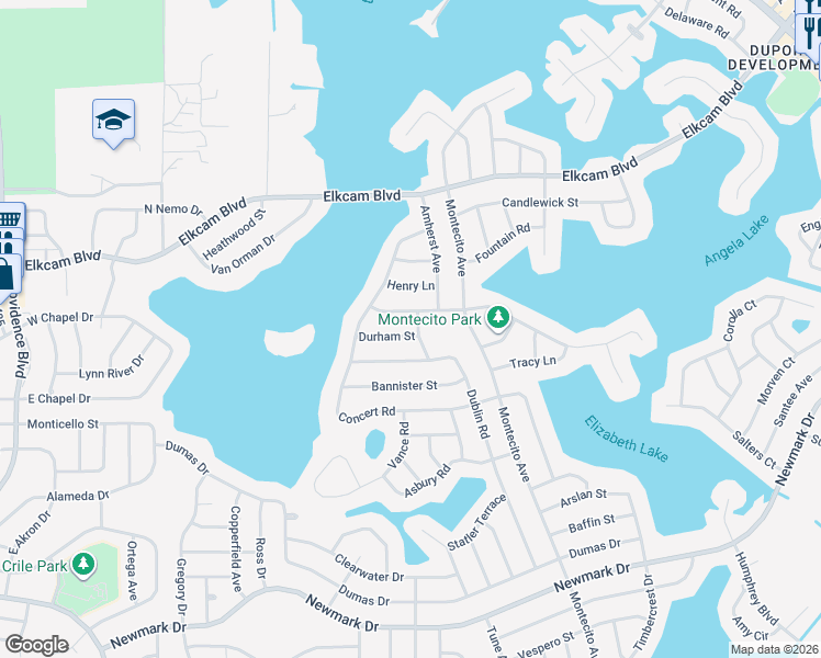 map of restaurants, bars, coffee shops, grocery stores, and more near 2272 Durham Street in Deltona