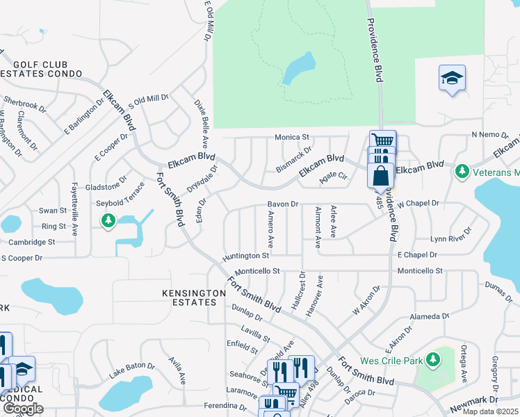 map of restaurants, bars, coffee shops, grocery stores, and more near 1861 Belspring Avenue in Deltona