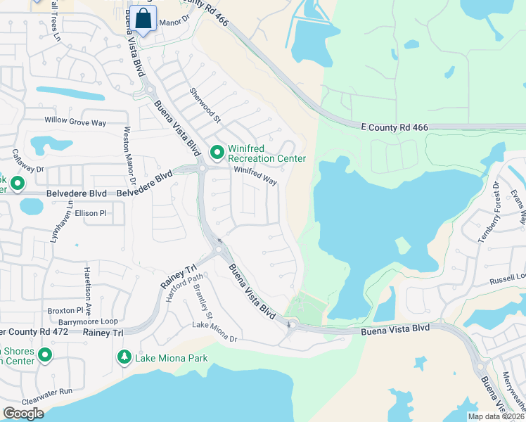 map of restaurants, bars, coffee shops, grocery stores, and more near 740 Pine Hills Place in The Villages