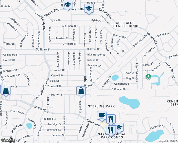 map of restaurants, bars, coffee shops, grocery stores, and more near 1866 W Cooper Dr in Deltona