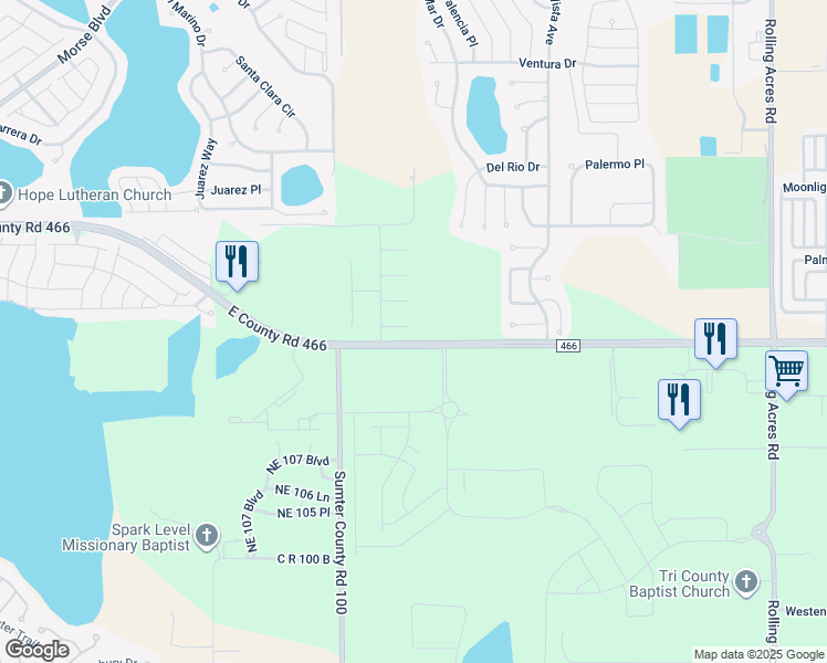 map of restaurants, bars, coffee shops, grocery stores, and more near 1202 Crabapple Lane in Lady Lake