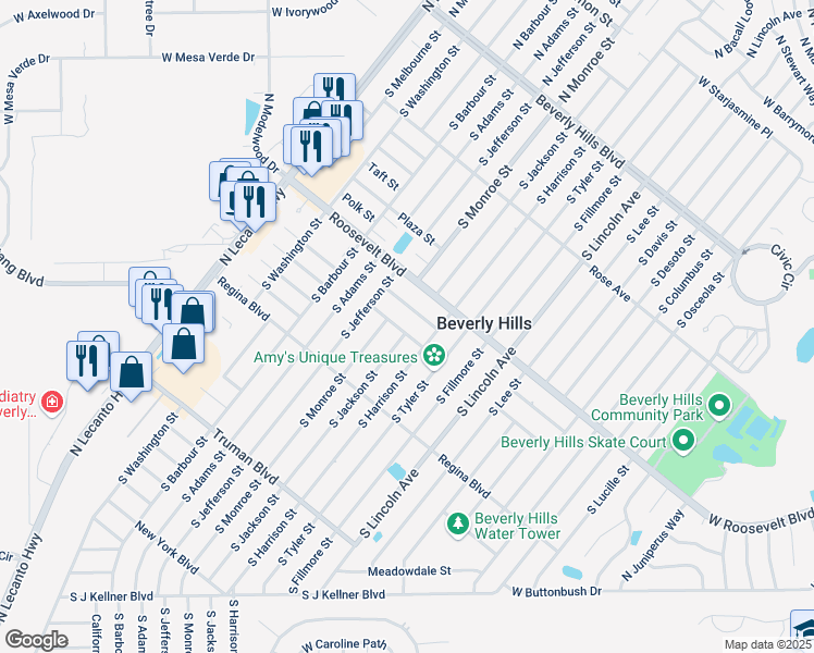 map of restaurants, bars, coffee shops, grocery stores, and more near 13 Clifford Drive in Beverly Hills