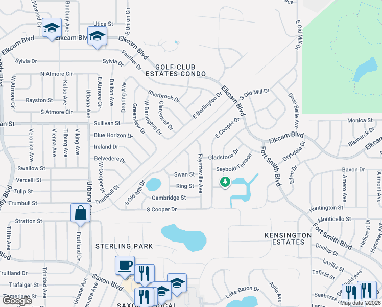 map of restaurants, bars, coffee shops, grocery stores, and more near 1863 Rada Terrace in Deltona