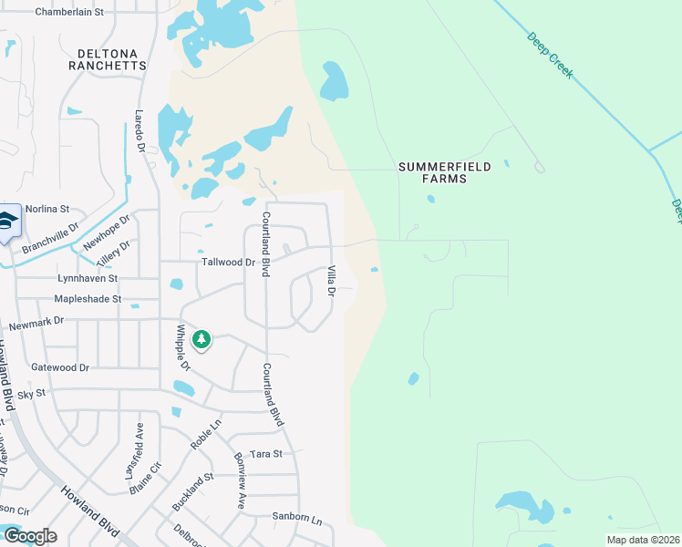 map of restaurants, bars, coffee shops, grocery stores, and more near 1833 Villa Drive in Deltona