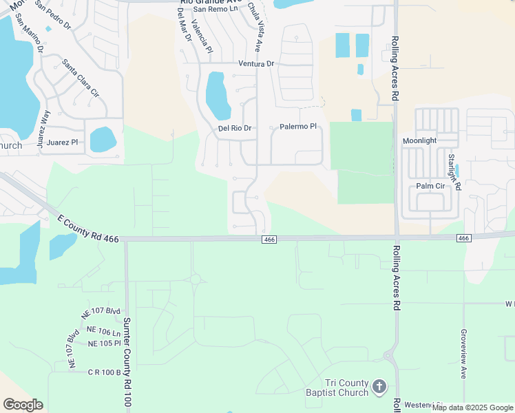 map of restaurants, bars, coffee shops, grocery stores, and more near 1001 San Felipe Lane in Lady Lake