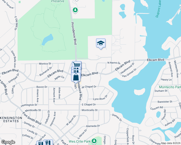 map of restaurants, bars, coffee shops, grocery stores, and more near 1945 East Acadian Drive in Deltona