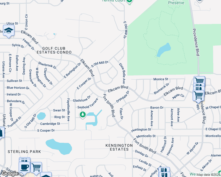 map of restaurants, bars, coffee shops, grocery stores, and more near 1448 Elkcam Boulevard in Deltona