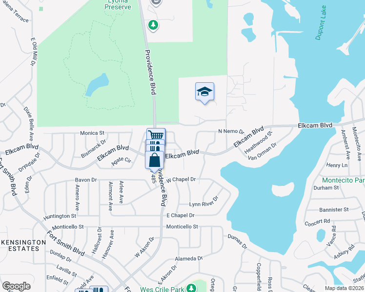 map of restaurants, bars, coffee shops, grocery stores, and more near 1945 East Acadian Drive in Deltona