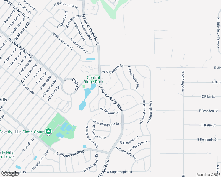 map of restaurants, bars, coffee shops, grocery stores, and more near 3774 North Muscadine Path in Beverly Hills