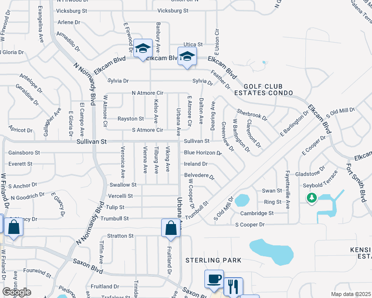 map of restaurants, bars, coffee shops, grocery stores, and more near 1006 Blue Horizon Drive in Deltona