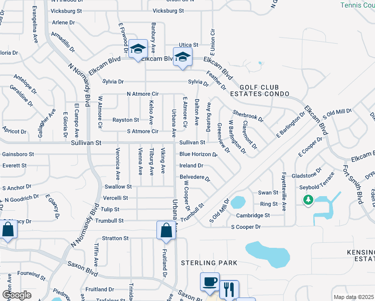 map of restaurants, bars, coffee shops, grocery stores, and more near 1014 Blue Horizon Drive in Deltona