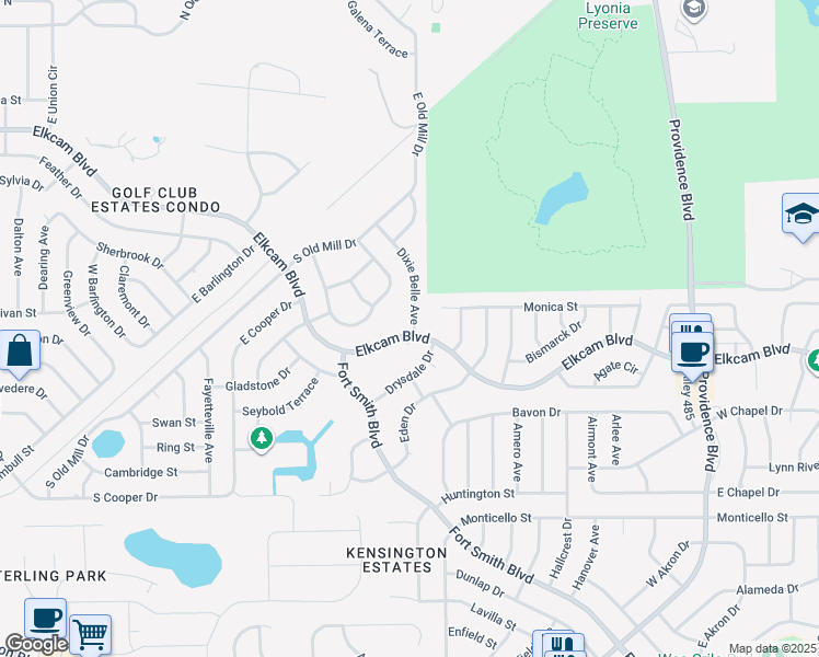 map of restaurants, bars, coffee shops, grocery stores, and more near 2001 Dixie Belle Avenue in Deltona