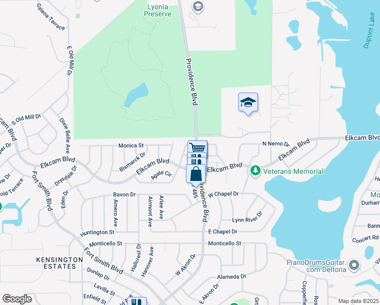 map of restaurants, bars, coffee shops, grocery stores, and more near 1786 Giles Street in Deltona