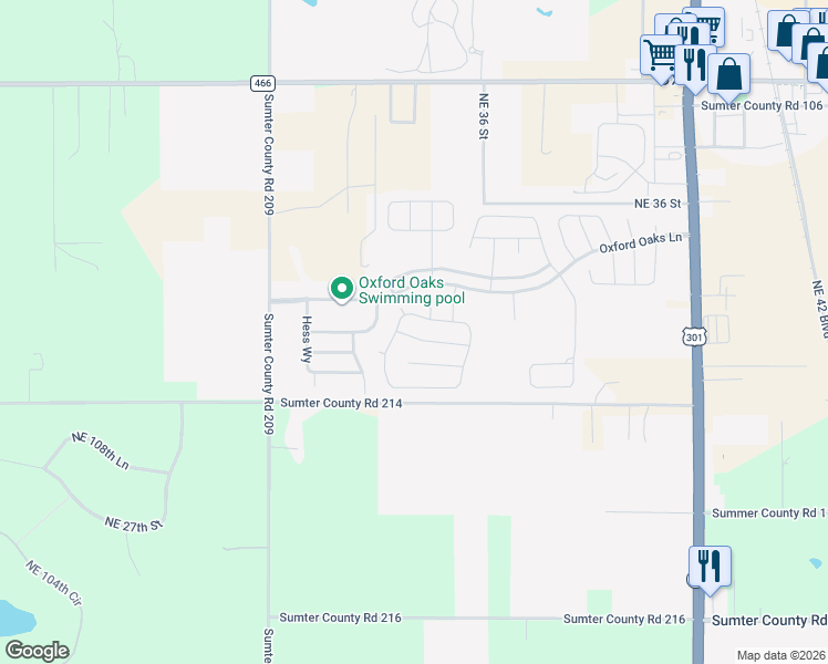 map of restaurants, bars, coffee shops, grocery stores, and more near 3318 Rohan Road in Wildwood