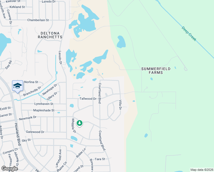 map of restaurants, bars, coffee shops, grocery stores, and more near 1899 Van Allen Circle in Deltona