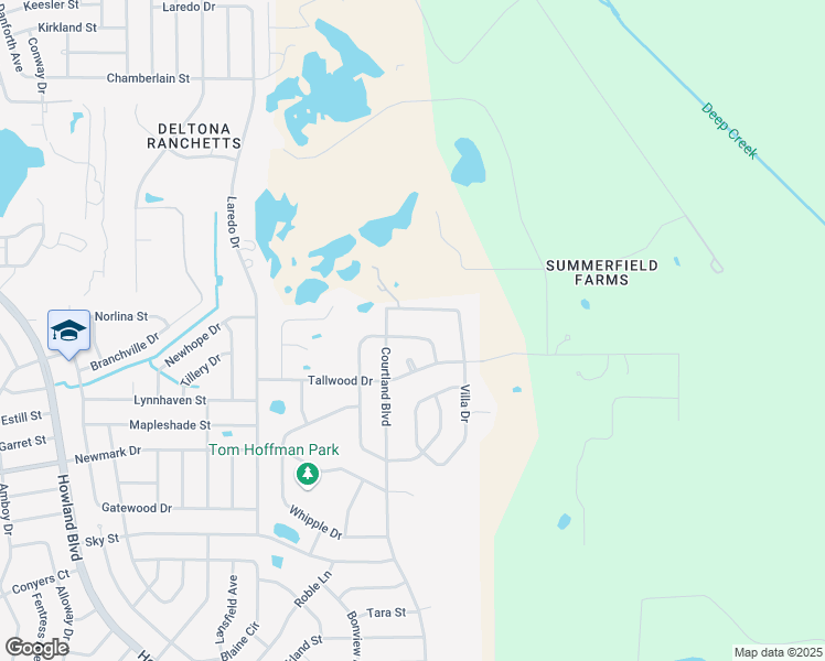 map of restaurants, bars, coffee shops, grocery stores, and more near 1896 Van Allen Circle in Deltona