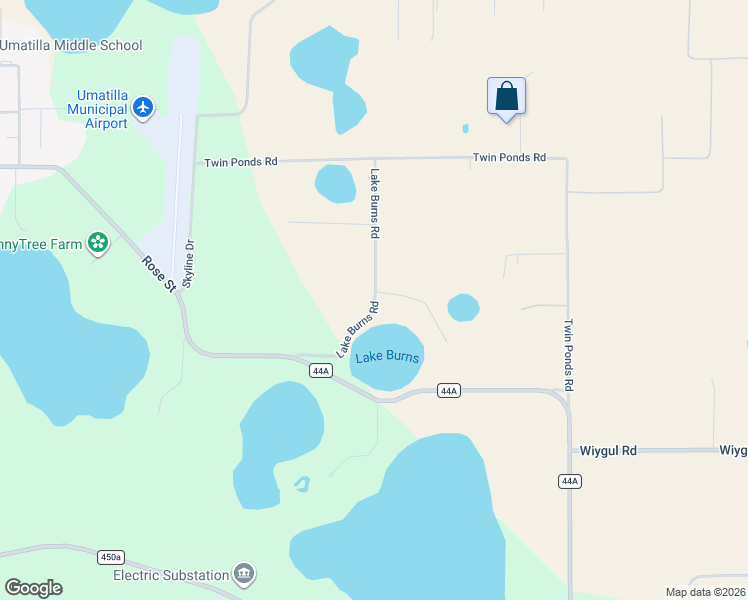 map of restaurants, bars, coffee shops, grocery stores, and more near 39113 Lake Burns Road in Umatilla