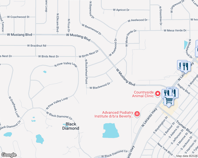 map of restaurants, bars, coffee shops, grocery stores, and more near 2836 West Mesa Verde Drive in Beverly Hills