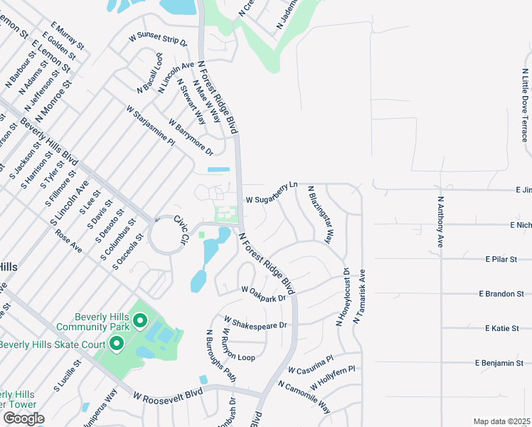 map of restaurants, bars, coffee shops, grocery stores, and more near North Rosebay Path in Beverly Hills