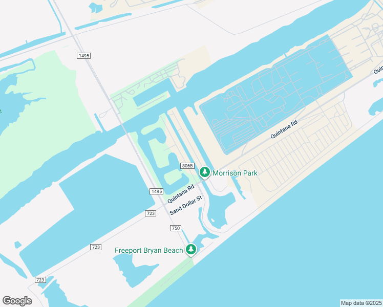 map of restaurants, bars, coffee shops, grocery stores, and more near 2546 Deep Sea Drive in Freeport