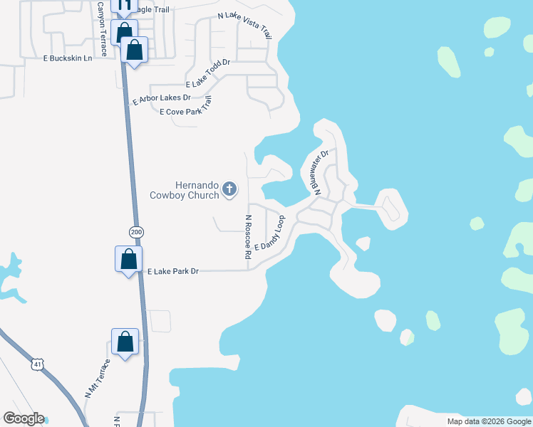 map of restaurants, bars, coffee shops, grocery stores, and more near 3921 North Ranch Pass Terrace in Hernando