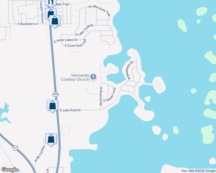 map of restaurants, bars, coffee shops, grocery stores, and more near 3908 North Ranch Pass Terrace in Hernando