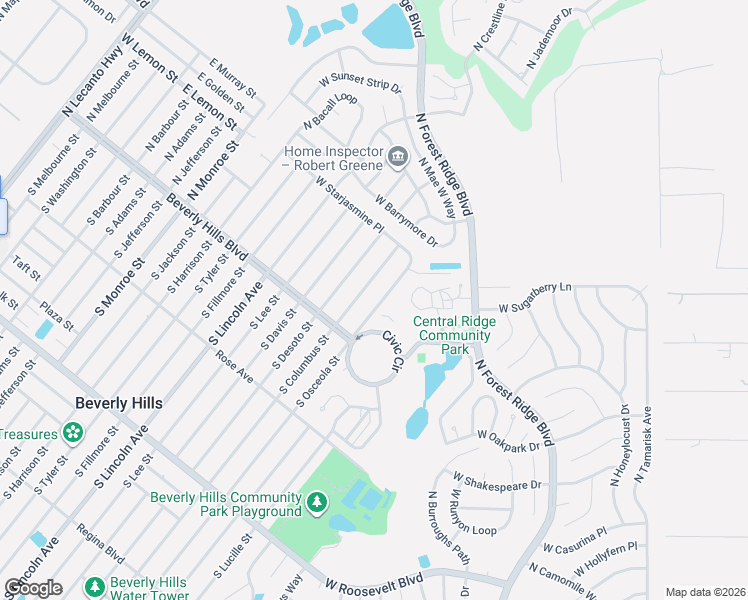 map of restaurants, bars, coffee shops, grocery stores, and more near 20 North Columbus Street in Beverly Hills