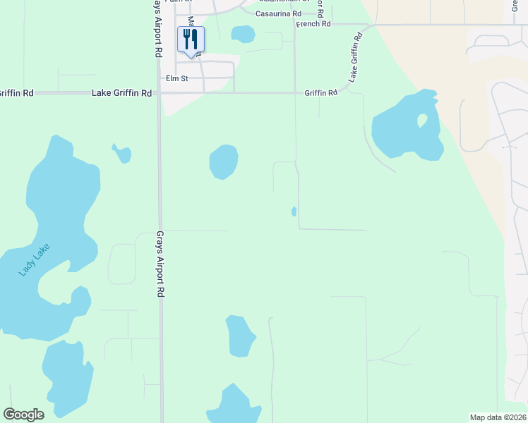 map of restaurants, bars, coffee shops, grocery stores, and more near 39339 French Road in Lady Lake