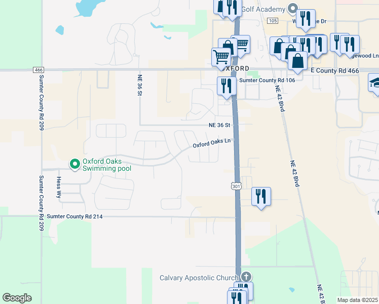 map of restaurants, bars, coffee shops, grocery stores, and more near 11358 Zimmerman Path in Oxford