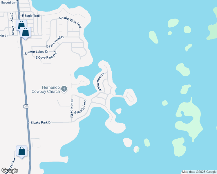 map of restaurants, bars, coffee shops, grocery stores, and more near 4245 East Lake Park Drive in Hernando