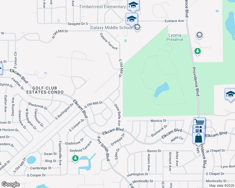 map of restaurants, bars, coffee shops, grocery stores, and more near 2190 Detroit Terrace in Deltona